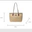 Fashion Rice White With Coffee Large Capacity Straw Shoulder Bag