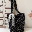 Fashion Black Floral Lace Bow Large Capacity Shoulder Bag