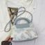 Fashion Butterfly Powder Embroidered Hard Handle Chain Handbag Crossbody Bag