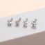 Fashion L Rod - Gold Stainless Steel 3mm Love Five-pointed Star Zircon Piercing Nose Nail 4-piece Set