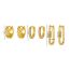 Fashion Gold Copper Inlaid Zircon Geometric Pendant Earrings Set Of 6