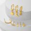 Fashion Gold Copper Inlaid Zircon Pentagram Moon Pendant Earring Set Of 6 Pieces