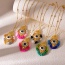 Fashion Color 1 Irregular Eyes Love Rice Bead Pendant Copper Bead Necklace