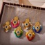 Fashion Color 6 Irregular Eyes Love Rice Bead Pendant Copper Bead Necklace