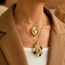 Fashion Color Irregular Love Rice Bead Pendant Copper Bead Necklace