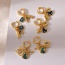 Fashion Golden 1 Copper Set Zircon Globe Earrings Earrings