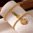 Fashion Golden 2 Copper Inlaid Zirconia Figure Pendant Beaded Bracelet