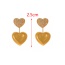 Fashion Golden 2 Copper Set Zircon Round Love Pendant Earrings