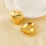 Fashion 4# Titanium Steel Gold-plated Square Stud Earrings