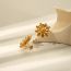 Fashion Gold Stainless Steel Chrysanthemum Earrings