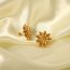 Fashion Gold Stainless Steel Chrysanthemum Earrings