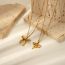 Fashion Golden 2 Stainless Steel Bow Necklace