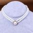 Fashion Necklace 1 Pearl Beaded Diamond Double Necklace