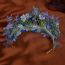 Fashion Blue Simulated Silk Flower Half Circle Headband