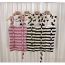 Fashion Red Pink Square Neck Striped Scarf Vest