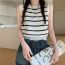 Fashion White Striped Knitted Vest