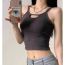 Fashion Black Hollow Knitted Camisole