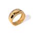 Fashion Gold Stainless Steel Diamond Round Men's Ring