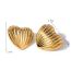 Fashion Gold Stainless Steel Striped Love Earrings