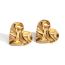 Fashion Gold Stainless Steel Hammered Love Earrings