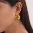 Fashion Gold Stainless Steel Pleated Earrings