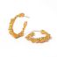 Fashion Gold Stainless Steel Lava C-shaped Earrings