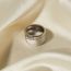 Fashion Silver 8# Stainless Steel Diamond Round Ring