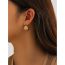 Fashion Gold Stainless Steel Textured C-shaped Earrings