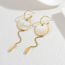 Fashion Gold Stainless Steel Round Shell Earrings