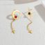 Fashion Gold Stainless Steel Star Moon Earrings