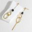 Fashion Gold Stainless Steel Hollow Earrings