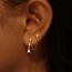 Fashion Single Golden Silver Diamond Geometric Single Earring