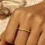 Fashion Gold #8 Silver And Diamond Geometric Round Ring