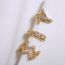 Fashion A Hollow Diamond Earring - Gold Color Copper Inlaid Diamond Hollow Ear Cuff (single Piece)
