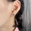 Fashion Ginkgo Leaf Ear Thread Copper Diamond-encrusted Ginkgo Leaf Ear Wire
