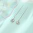 Fashion Geometric Zircon Ear Wire--white Gold Copper Diamond Square Earrings