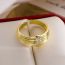 Fashion Gold Copper Set Zirconium Geometric Open Ring