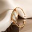 Fashion 4# Gold-plated Copper Pearl Open Bracelet