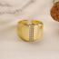 Fashion Gold Gold Plated Copper Geometric Open Ring With Zirconium