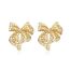 Fashion Gold Gold-plated Copper Hollow Bow Earrings