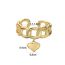 Fashion Gold Gold-plated Copper Heart Geometric Open Ring