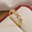 Fashion Gold Copper Gold-plated Zirconium Heart Open Ring