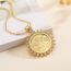 Fashion 3# Gold Plated Copper Round Necklace With Zirconium