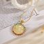 Fashion 3# Gold Plated Copper Round Necklace With Zirconium