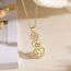 Fashion 4# Gold-plated Copper Inlaid Zirconium Letter Necklace