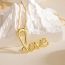 Fashion 4# Gold-plated Copper Inlaid Zirconium Letter Necklace