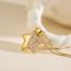Fashion 6# Gold Plated Copper Star Necklace With Zirconium