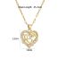 Fashion 3# Gold-plated Copper And Zirconium Love Necklace