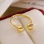Fashion Gold Gold Plated Copper Smooth Ball Open Ring