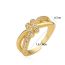 Fashion Gold Gold Plated Copper Geometric Cross Ring With Zirconium